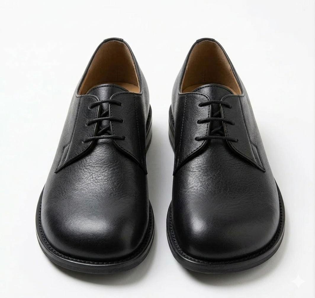 WYDR wide toe box Derby in black full-grain leather